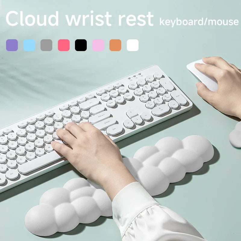 Ergonomic Mouse Pad with Wrist Rest for Keyboard, Cloud Anti-Slip Desktop Office Gamer Mouse Pad with Wrist Rest
