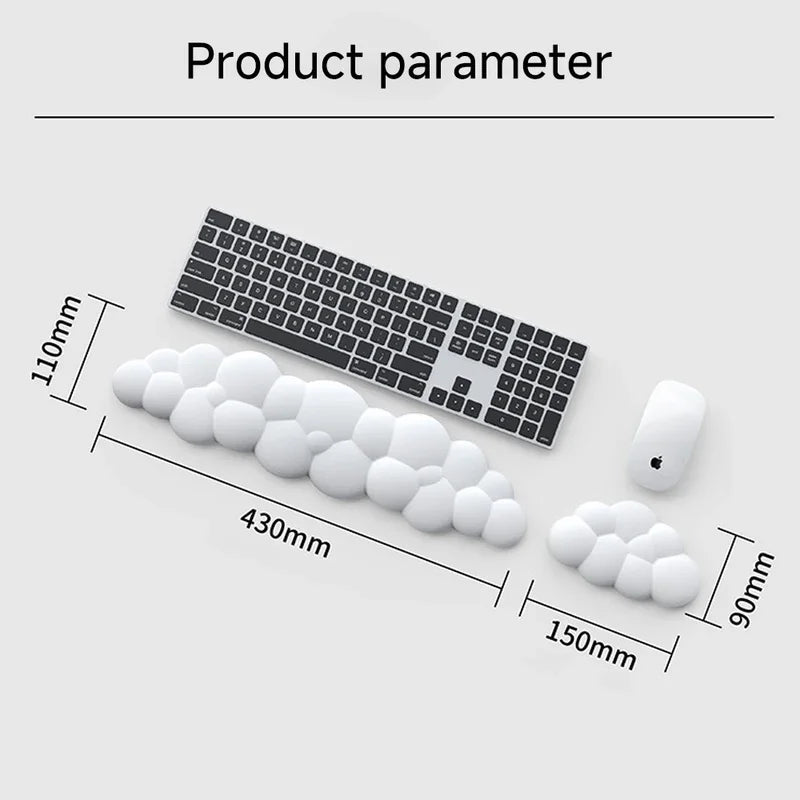 Ergonomic Mouse Pad with Wrist Rest for Keyboard, Cloud Anti-Slip Desktop Office Gamer Mouse Pad with Wrist Rest
