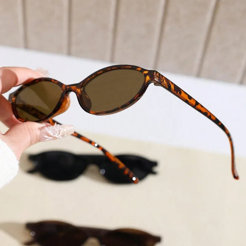 3pcs European and American Retro Oval Small Frame Women's Fashionable Sunglasses, Personalized Trendy Glasses