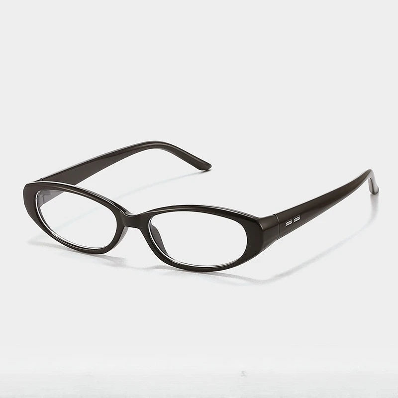 Retro Oval Sunglasses for Women Men Y2k Narrow Cat Eye Sunnies Skinny Shades Blue & Transparent Lens Punk Rectangle Sun Glasses