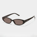 Retro Oval Sunglasses for Women Men Y2k Narrow Cat Eye Sunnies Skinny Shades Blue & Transparent Lens Punk Rectangle Sun Glasses