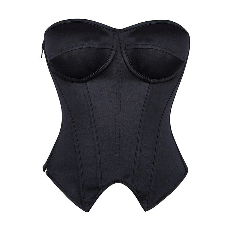 Bestseller Women's Striped Blazer with Built-in Underwire Bra, Side Zipper & Boned Corset Design - Slim Fit Fashion Jacket