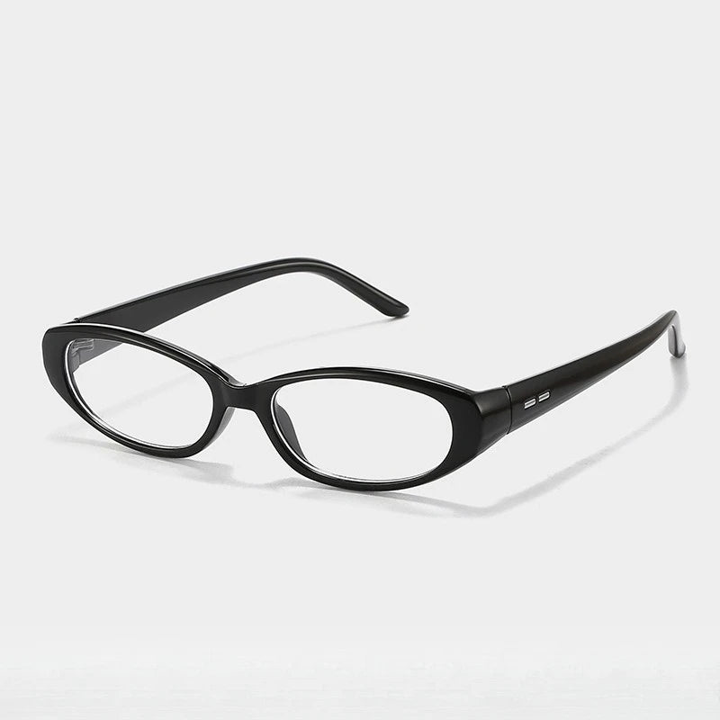 Retro Oval Sunglasses for Women Men Y2k Narrow Cat Eye Sunnies Skinny Shades Blue & Transparent Lens Punk Rectangle Sun Glasses