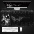 Black White Angel Mouse Pad Large PC Gaming Anime Pretty Girl DeskMat XXL Cartoon Laptop Keyboard Gamer Accessories Office Setup