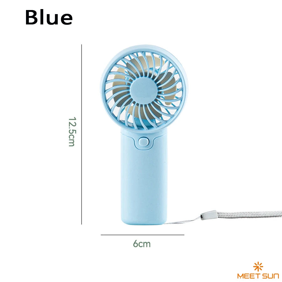 Small Fan + Handheld + Portable with Wrist Strap + Requires AAA Batteries + 1 Speed Setting + Cross-Border Bestseller