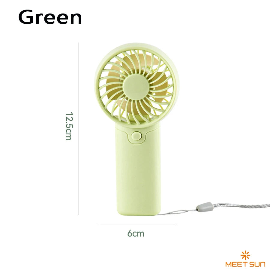 Small Fan + Handheld + Portable with Wrist Strap + Requires AAA Batteries + 1 Speed Setting + Cross-Border Bestseller