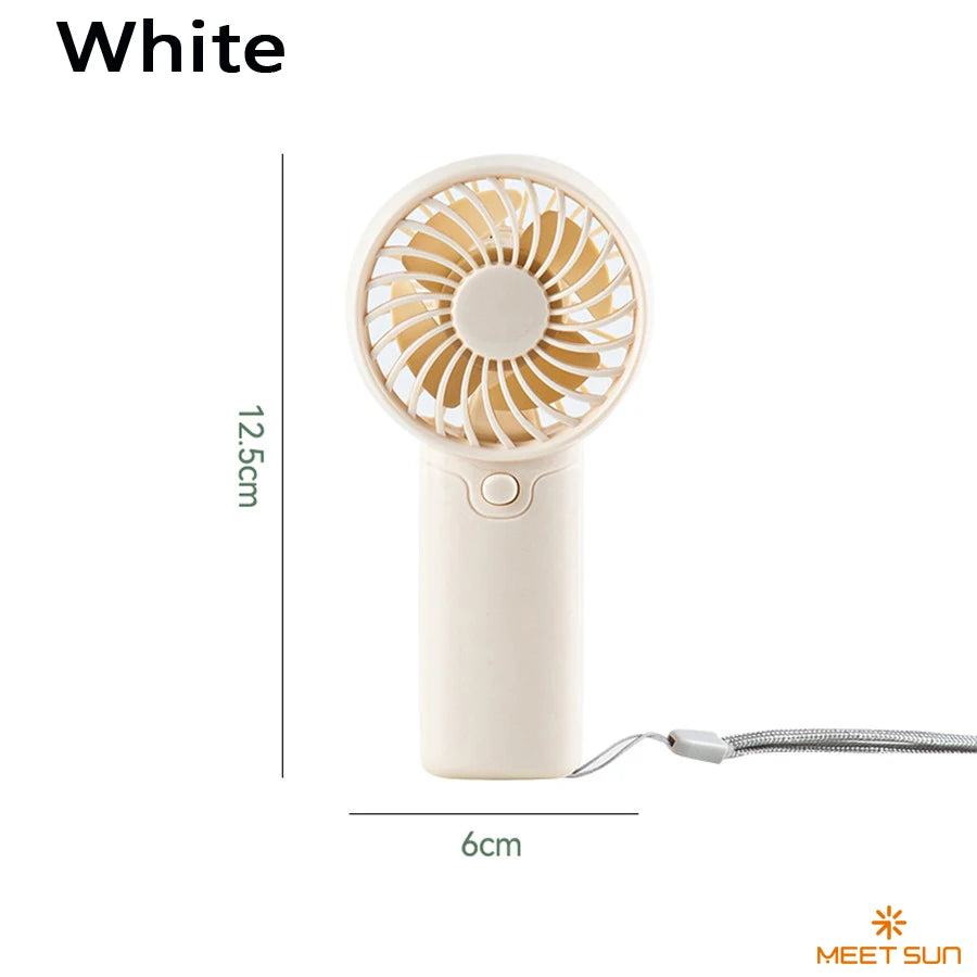 Small Fan + Handheld + Portable with Wrist Strap + Requires AAA Batteries + 1 Speed Setting + Cross-Border Bestseller