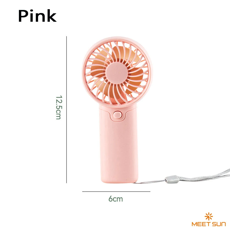 Small Fan + Handheld + Portable with Wrist Strap + Requires AAA Batteries + 1 Speed Setting + Cross-Border Bestseller
